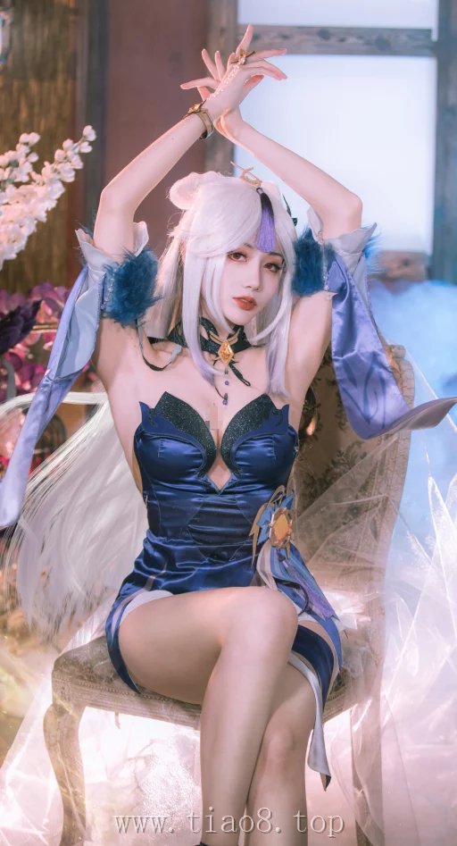 美图欣赏丨Coser如月灰:NO.026-原神 凝光 纱中幽兰[11P-141MB]