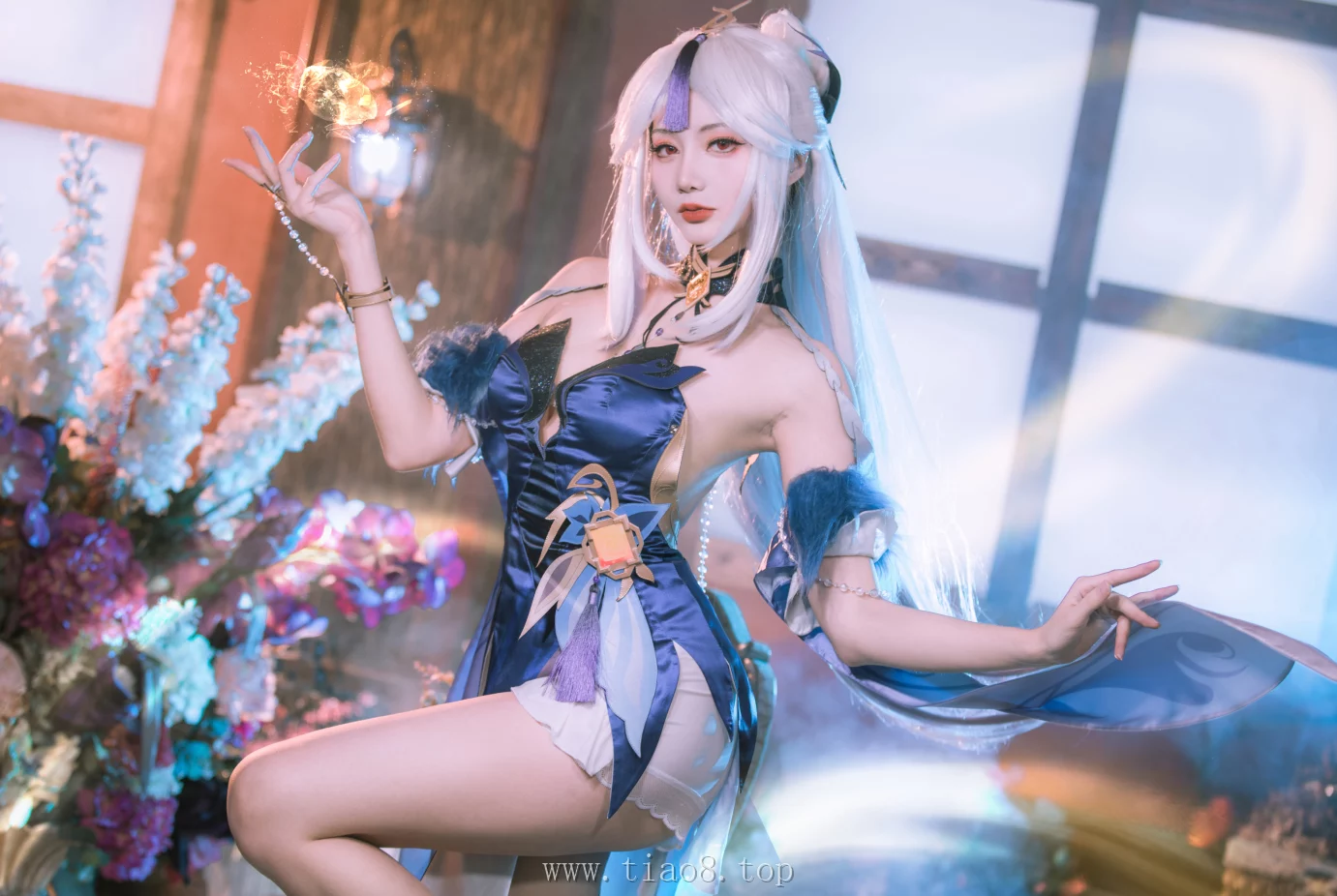 美图欣赏丨Coser如月灰:NO.026-原神 凝光 纱中幽兰[11P-141MB]