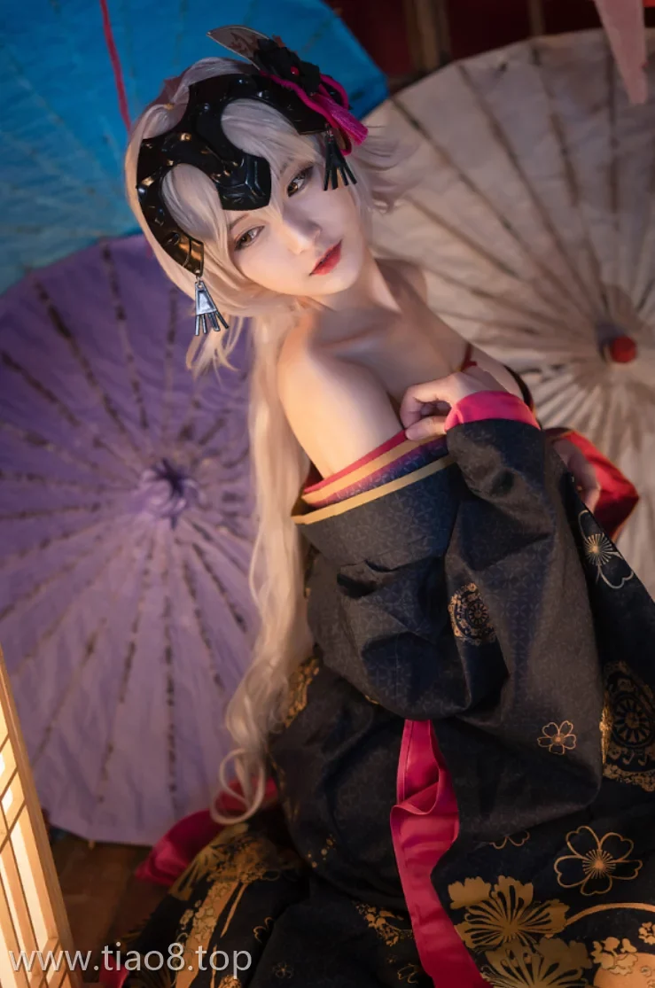 美图欣赏丨Coser铁板烧鬼舞w:NO.007-黑贞花魁[35P-562.4M]