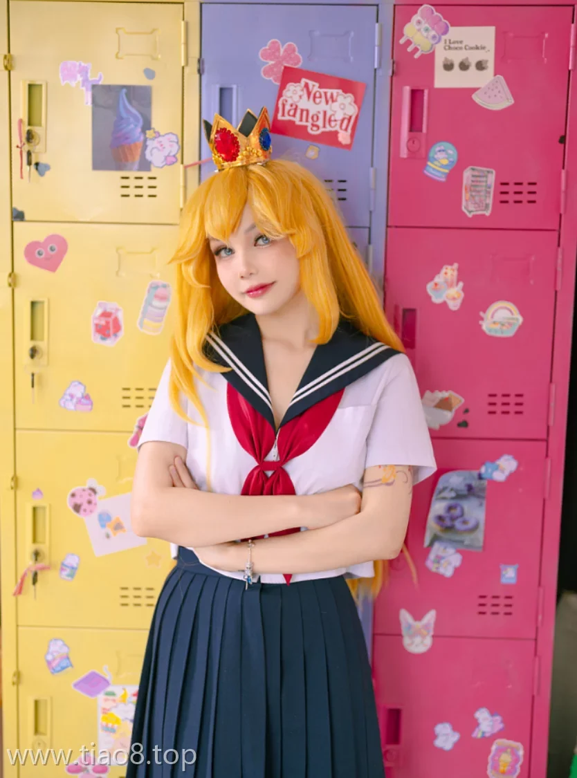 美图欣赏丨Coser_Joyce Lin2x:NO.041-Peach School Girl[54P-250.8M]