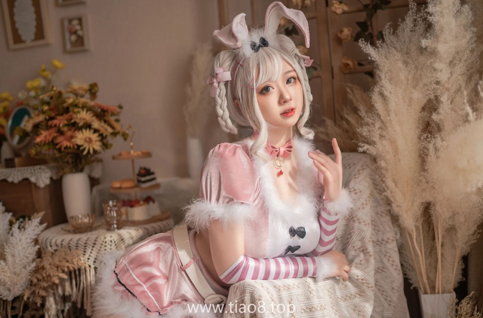 美图欣赏丨Coser皮皮奶可可爱了啦:NO.039-粉色兔兔 [71P-1.65GB]