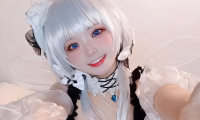 伊喵君_Nya这期小光辉白裙蓝飘带,安安静静拍完19张看着真舒服