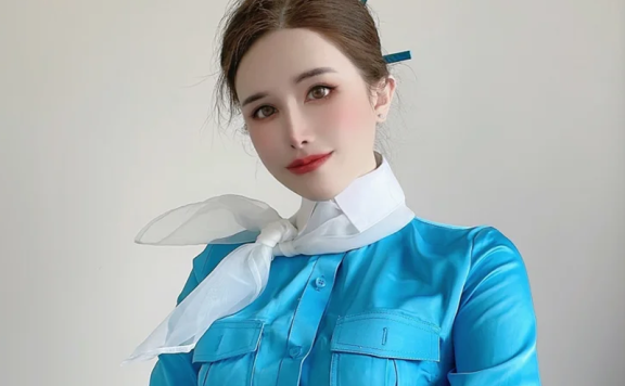 鹿八岁baby这套大韩航空太对味了,30张图让人越看越上头